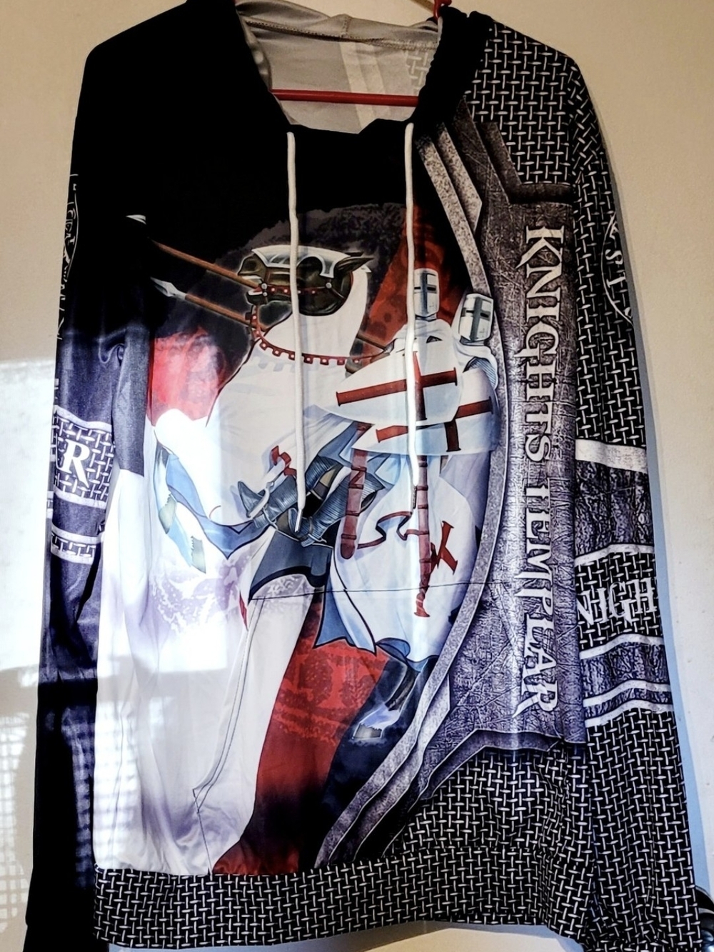 BN Knights Templar Graphic Hoodie - Black, White & Red